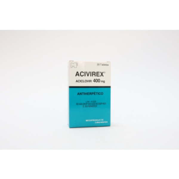 Acivirex 400mg Caja de 20 Tabletas